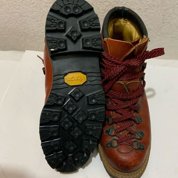 Vibram Boots Womens 6.5 Hiking Climbing Combat Boot Ankle Brown Leather - Picture 8 of 16